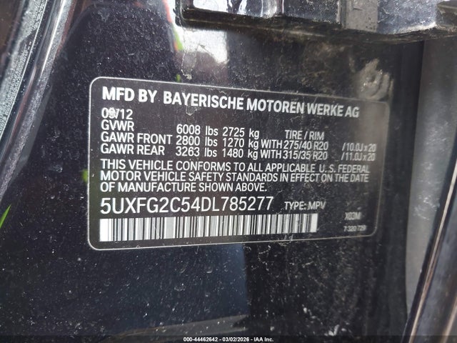Продаж на аукціоні авто 2013 Bmw X6 Xdrive35i, vin: 5UXFG2C54DL785277, номер лоту: 44462642