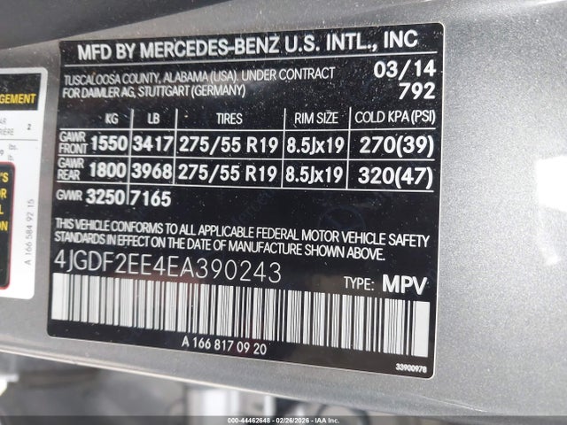Продажа на аукционе авто 2014 Mercedes-benz Gl 350 Bluetec 4matic, vin: 4JGDF2EE4EA390243, номер лота: 44462648