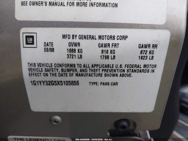 1999 CHEVROLET CORVETTE 1G1YY32G5X5105856 Photo 8