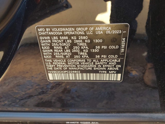2023 Volkswagen Atlas Cross Sport 2.0t Sel R-line Black მანქანა იყიდება აუქციონზე, vin: 1V2SC2CA3PC226802, აუქციონის ნომერი: 44462725