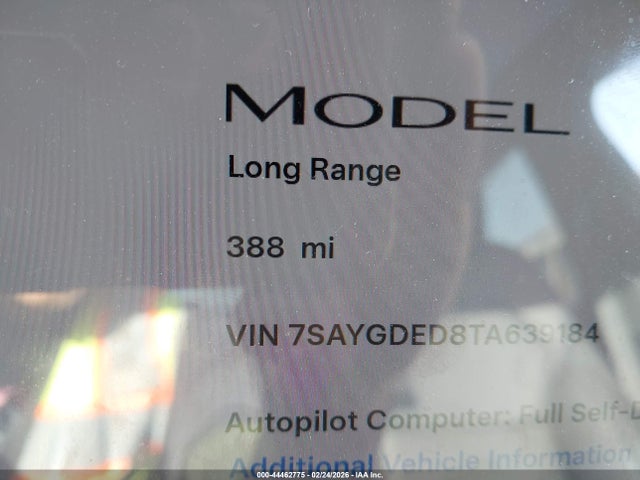 Продаж на аукціоні авто 2026 Tesla Model Y Premium Rear-wheel Drive/standard Rear-wheel Drive, vin: 7SAYGDED8TA639184, номер лоту: 44462775