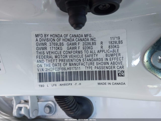 Honda Civic Lx 2020 2HGFC2F68LH517511 Image 9