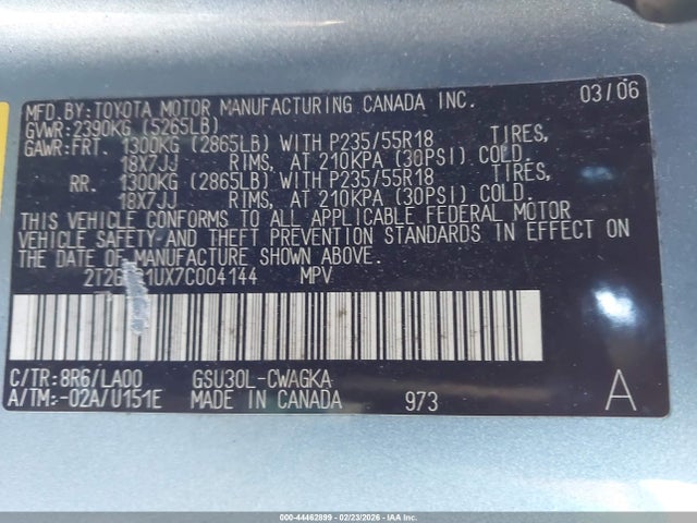 2007 LEXUS RX 350 2T2GK31UX7C004144 Photo 8