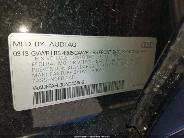 2013 AUDI A4 WAUFFAFL3DN043866 Photo 8