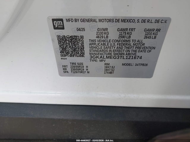 3GKALMEG3TL121674 GMC Terrain Fwd Elevation
