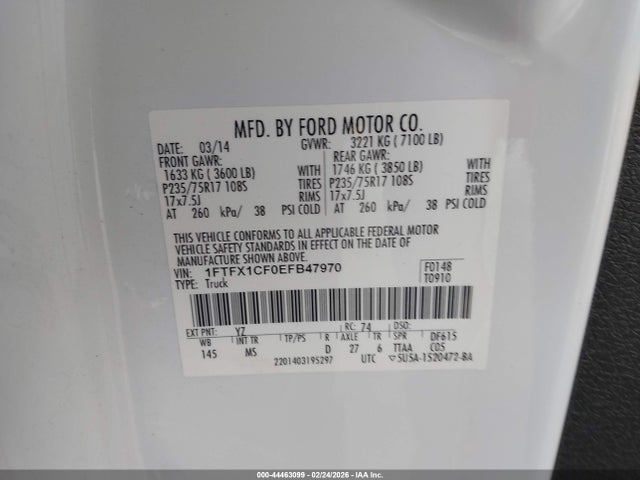 Ford F-150 Xlt 2014 1FTFX1CF0EFB47970 Image 9