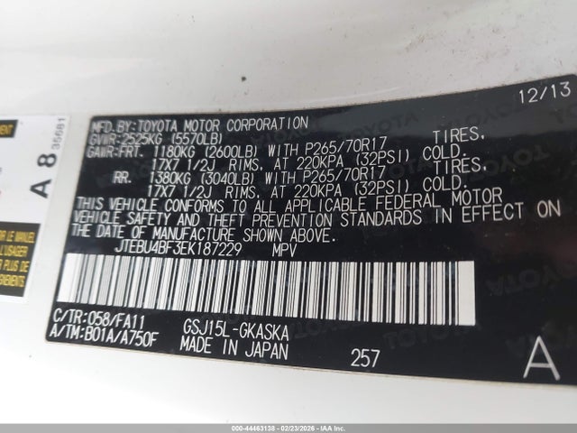 2014 TOYOTA FJ CRUISER JTEBU4BF3EK187229 Photo 8