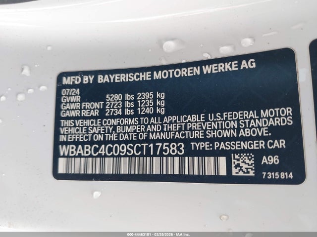 2025 Bmw M850i Xdrive მანქანა იყიდება აუქციონზე, vin: WBABC4C09SCT17583, აუქციონის ნომერი: 44463181