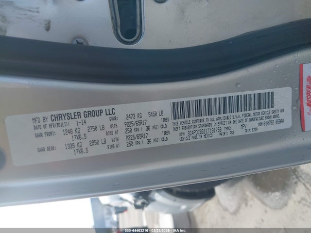 3C4PDCBG1ET191758 Dodge Journey Sxt