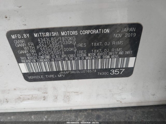 2020 MITSUBISHI OUTLANDER SPORT JA4AP3AU3LU016574 Photo 8