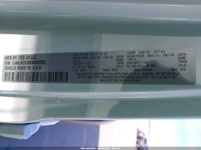 1C4HJXDG8MW542093 Jeep Wrangler Unlimited Islander 4x4