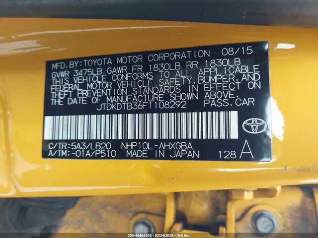 Toyota Prius C Four 2015 JTDKDTB36F1108292 Image 9