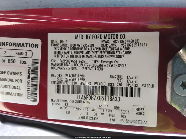 Ford FUSION SE 2016 1FA6P0H7XG5118633 Image 9