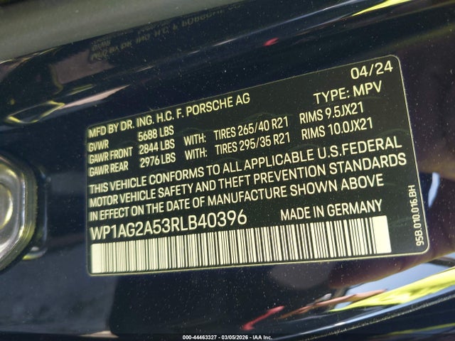 Porsche MACAN S 2024 WP1AG2A53RLB40396 Image 9