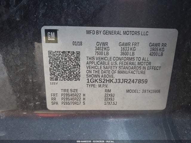 2018 GMC YUKON XL 1GKS2HKJ3JR247859 Photo 8