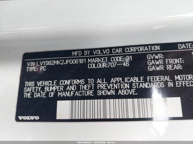 LVY982MK2JP006181 Volvo S90 T5 Momentum
