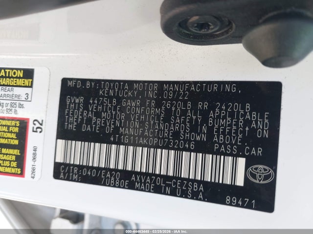 Toyota CAMRY SE 2023 4T1G11AK0PU732046 Image 9