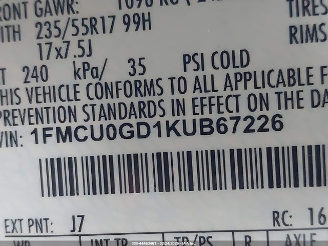 2019 FORD ESCAPE 1FMCU0GD1KUB67226 Photo 8