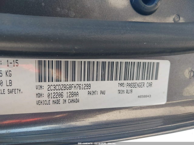 Продажа на аукционе авто 2015 Dodge Challenger Sxt Plus, vin: 2C3CDZBG8FH761299, номер лота: 44463478