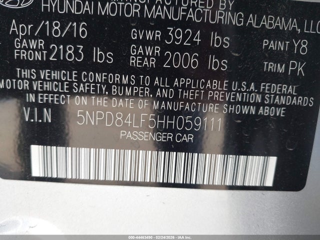 Hyundai ELANTRA SE 2017 5NPD84LF5HH059111 Image 9