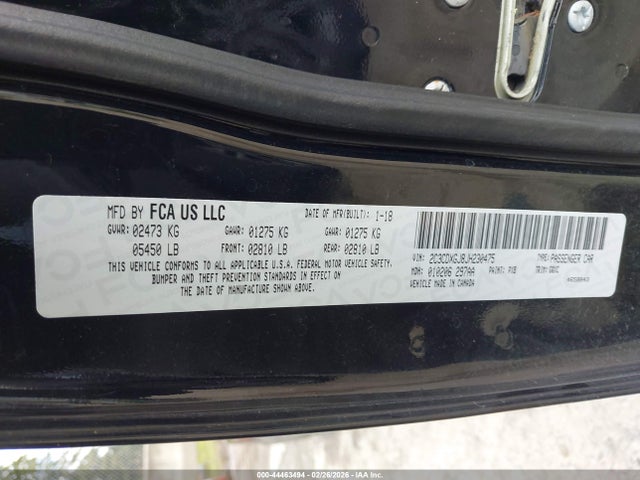 2C3CDXGJ8JH230475 Dodge Charger R/t Scat Pack Rwd