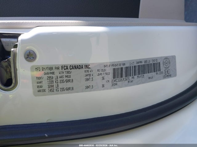 44463530 :رقم المزاد ، 2C4RC1EG9JR156751 vin ، 2018 Chrysler Pacifica Touring-l Plus مزاد بيع