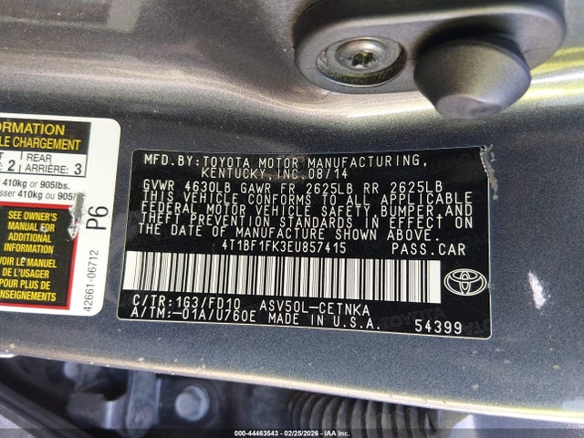 Toyota CAMRY LE 2014 4T1BF1FK3EU857415 Image 9