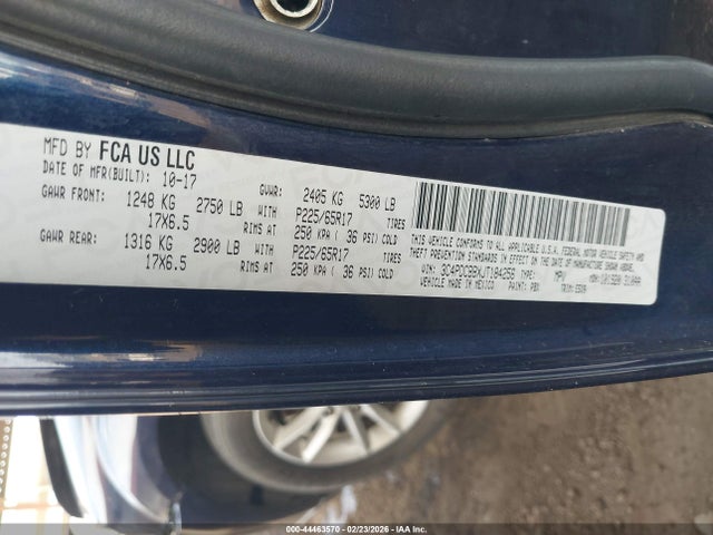 2018 Dodge Journey Sxt მანქანა იყიდება აუქციონზე, vin: 3C4PDCBBXJT184256, აუქციონის ნომერი: 44463570