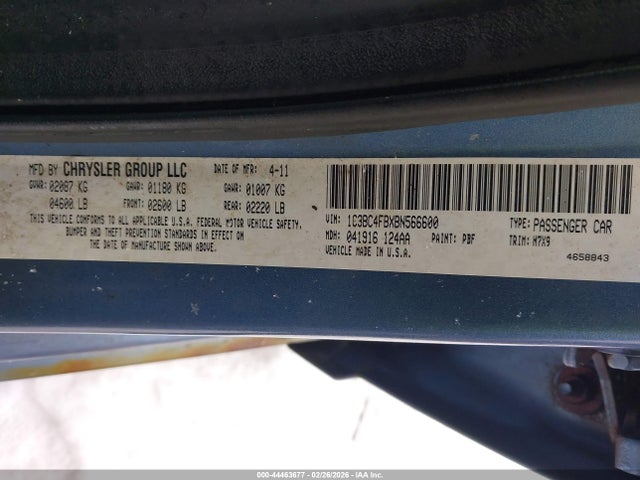 Aukcja sprzedaży 2011 Chrysler 200 Lx, vin: 1C3BC4FBXBN566600, numer aukcji: 44463677
