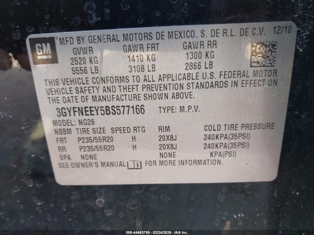 2011 CADILLAC SRX 3GYFNEEY5BS577166 Photo 8