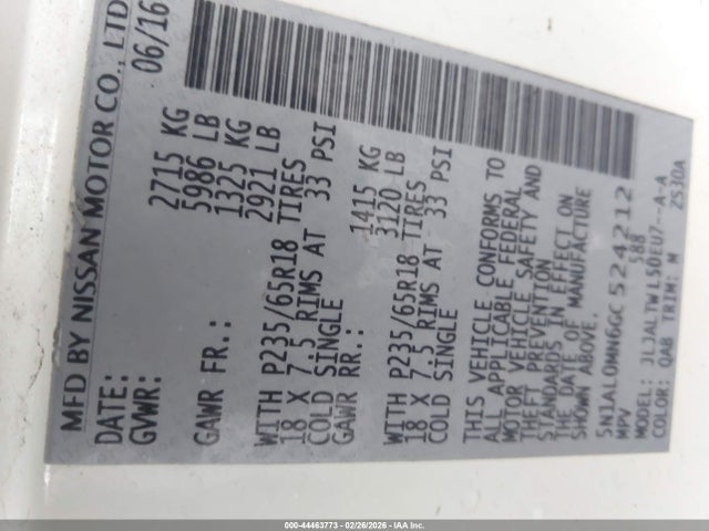 2016 INFINITI QX60 5N1AL0MN6GC524212 Photo 8