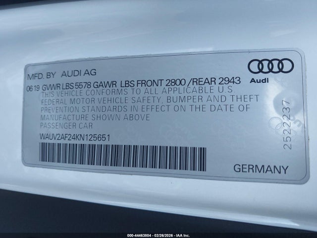 2019 AUDI A7 WAUV2AF24KN125651 Photo 8