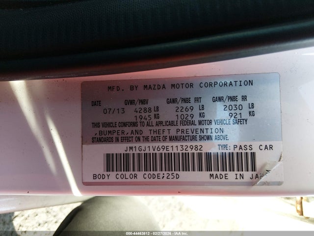 2014 Mazda Mazda6 I Touring მანქანა იყიდება აუქციონზე, vin: JM1GJ1V69E1132982, აუქციონის ნომერი: 44463812