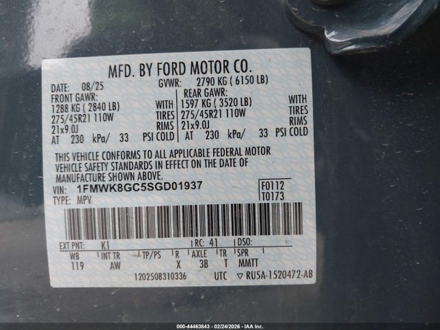 1FMWK8GC5SGD01937 Ford Explorer St