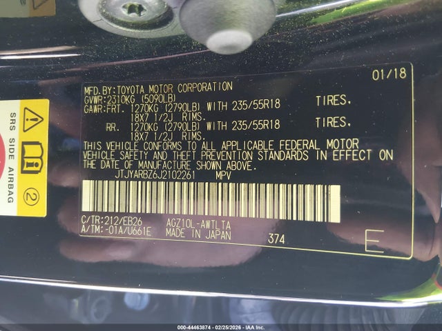 Продажа на аукционе авто 2018 Lexus Nx 300 F Sport, vin: JTJYARBZ6J2102261, номер лота: 44463874