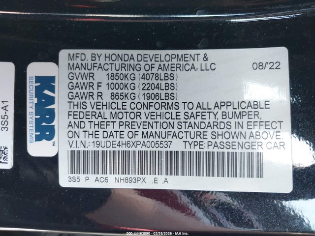 19UDE4H6XPA005537 Acura Integra A-spec Technology