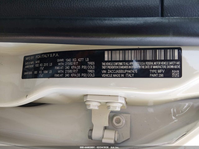 2018 JEEP RENEGADE ZACCJABB9JPH47476 Photo 8