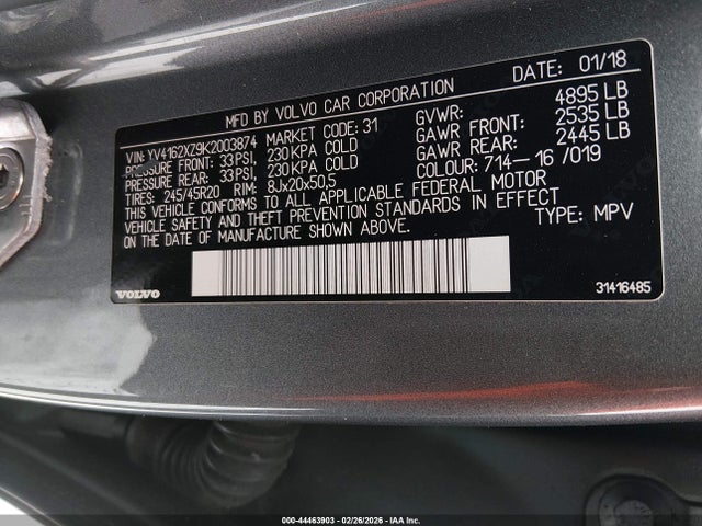 2019 VOLVO XC40 YV4162XZ9K2003874 Photo 8