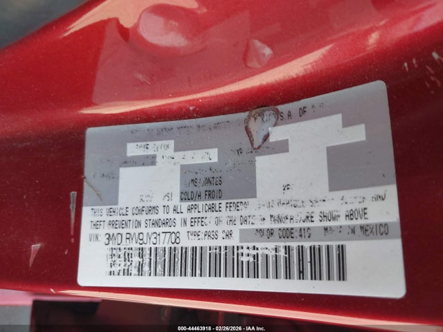 3MYDLBYV9JY317708 Toyota YARIS IA