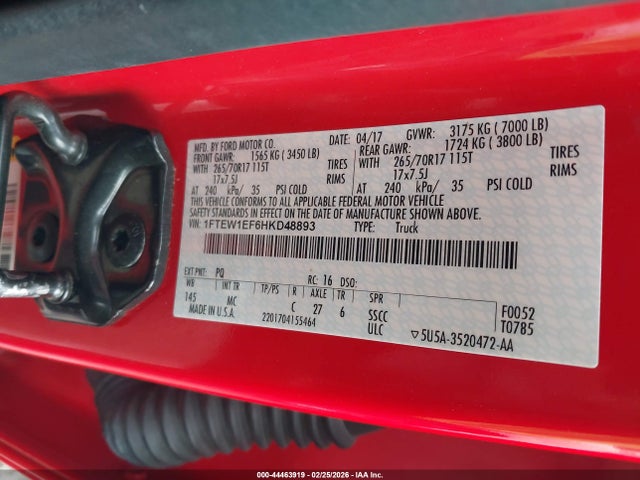 Aukcja sprzedaży 2017 Ford F-150 Xlt, vin: 1FTEW1EF6HKD48893, numer aukcji: 44463919