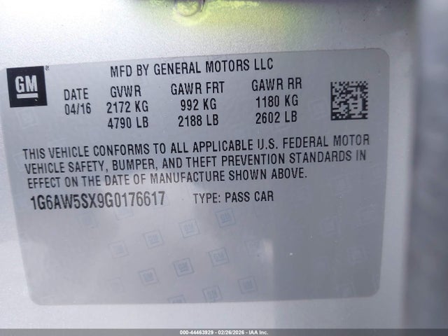 2016 CADILLAC CTS 1G6AW5SX9G0176617 Photo 8