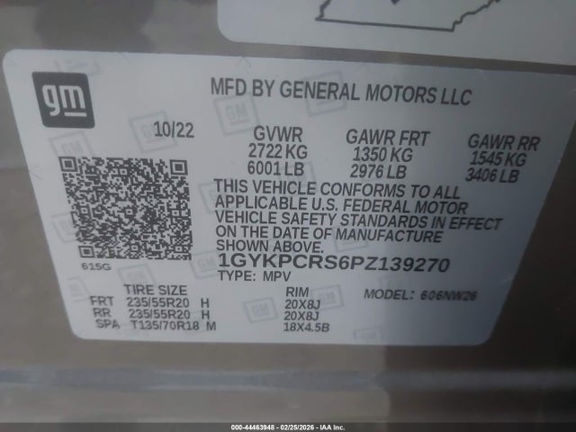 Продажа на аукционе авто 2023 Cadillac Xt6 Fwd Premium Luxury, vin: 1GYKPCRS6PZ139270, номер лота: 44463948