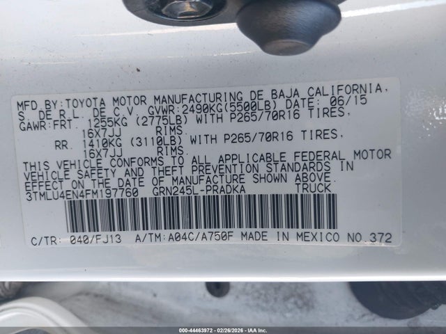 Toyota Tacoma Base V6 2015 3TMLU4EN4FM197760 Image 9