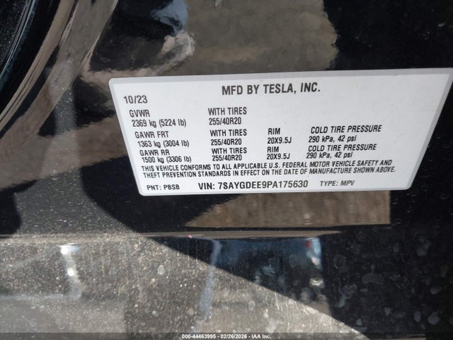 7SAYGDEE9PA175630 Tesla Model Y Awd/long Range Dual Motor All-wheel Drive