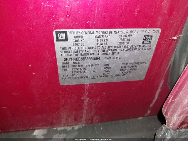 2015 CADILLAC SRX 3GYFNCE38FS559694 Photo 8