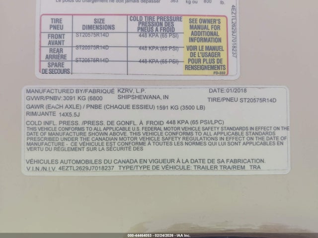 4EZTL2629J7018237 Kz Connect 261rl