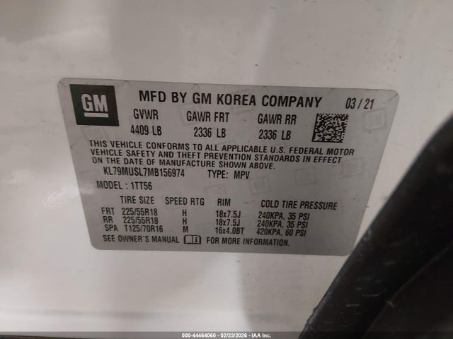 KL79MUSL7MB156974 Chevrolet Trailblazer Awd Rs