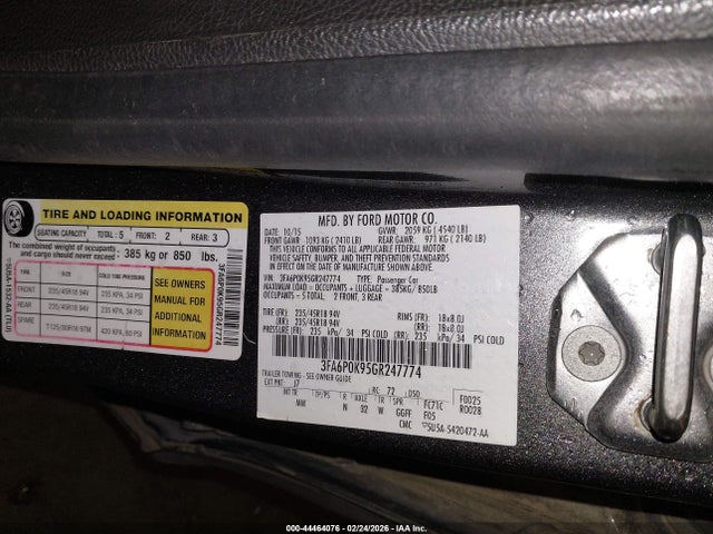 Aukcja sprzedaży 2016 Ford Fusion Titanium, vin: 3FA6P0K95GR247774, numer aukcji: 44464076
