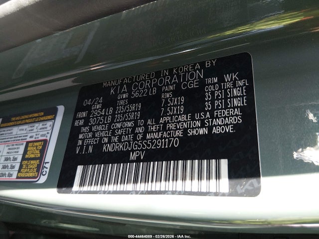 KNDRKDJG5S5291170 KIA Sorento Hybrid Sx Prestige