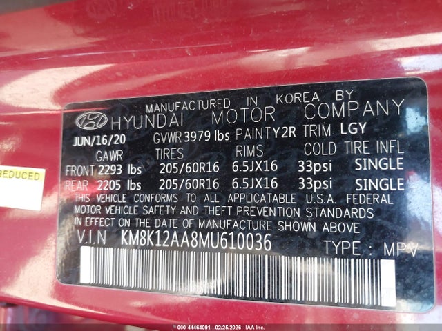 KM8K12AA8MU610036 Hyundai Kona Se